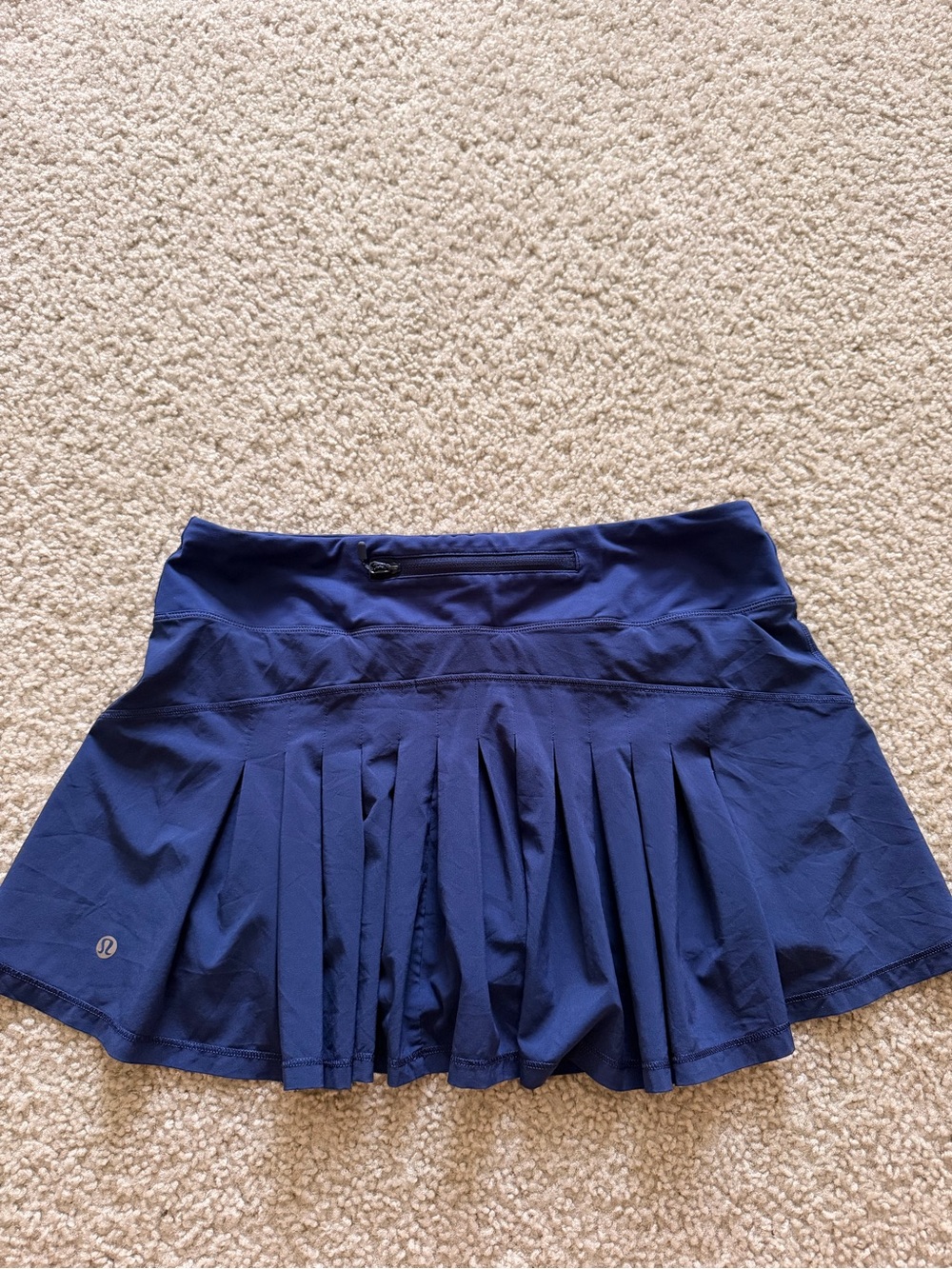 lululemon athletica Navy Pleated Skater Skirt with Zip Pocket